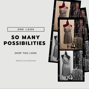 Express Silver Toga Style Party Dress